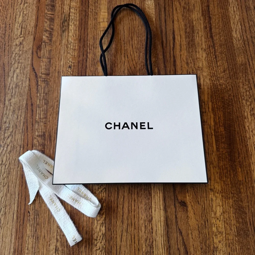 Chanel empty small authentic gift bag with ribbon